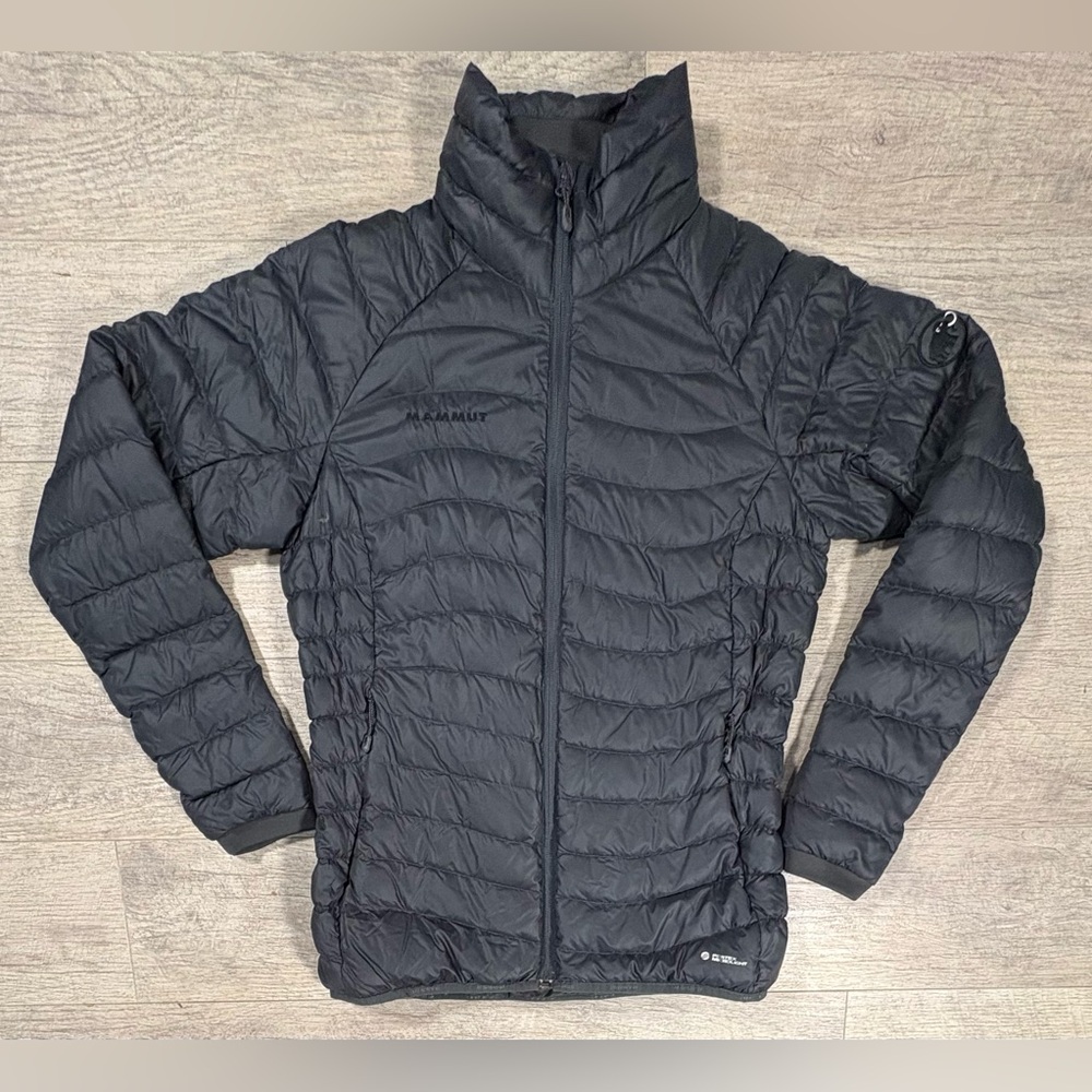 Mammut Jacket Womens Small Black Down Puffer Pertex Microlight 650 Fill Packable